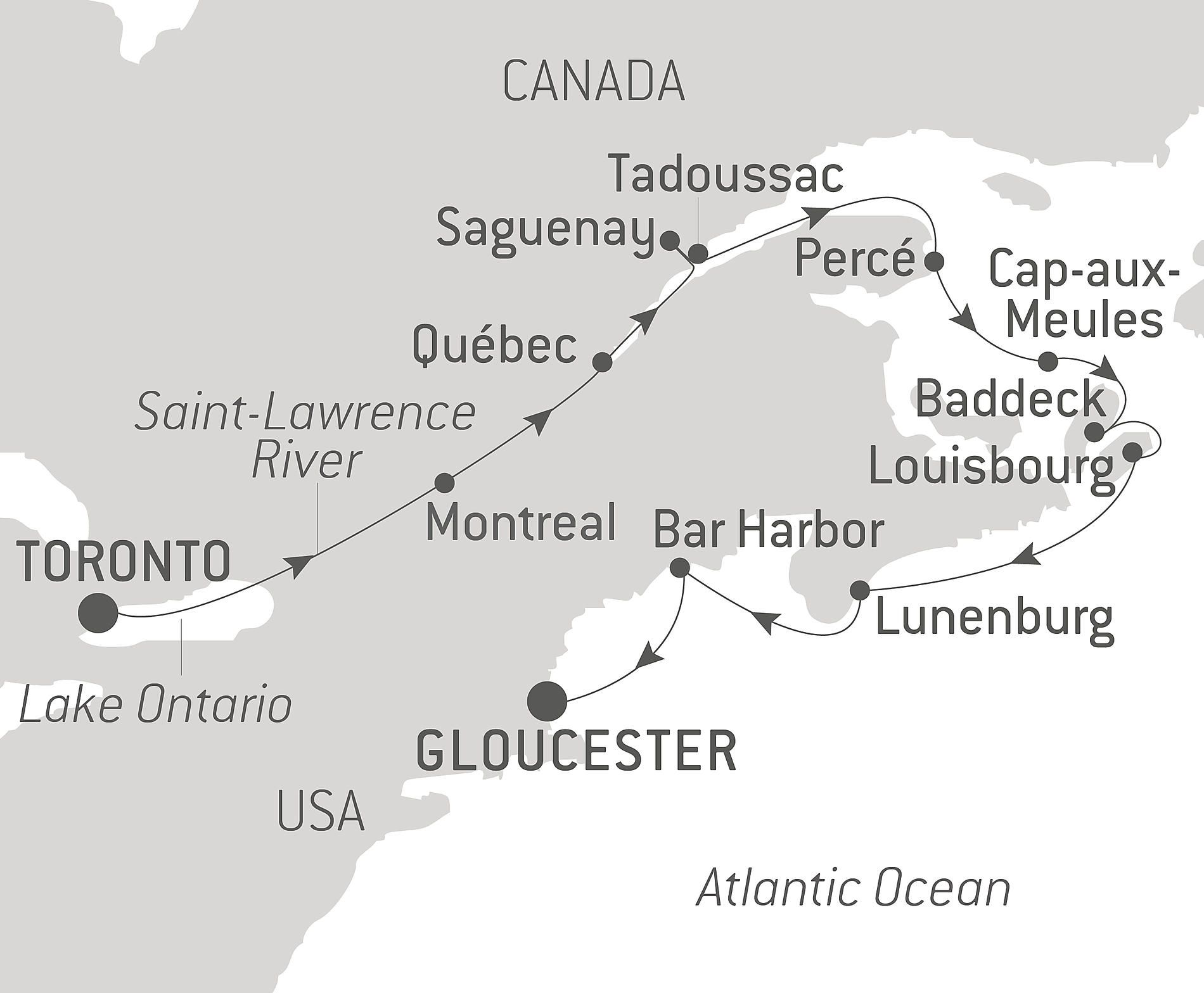 From Canada to the American East Coast
